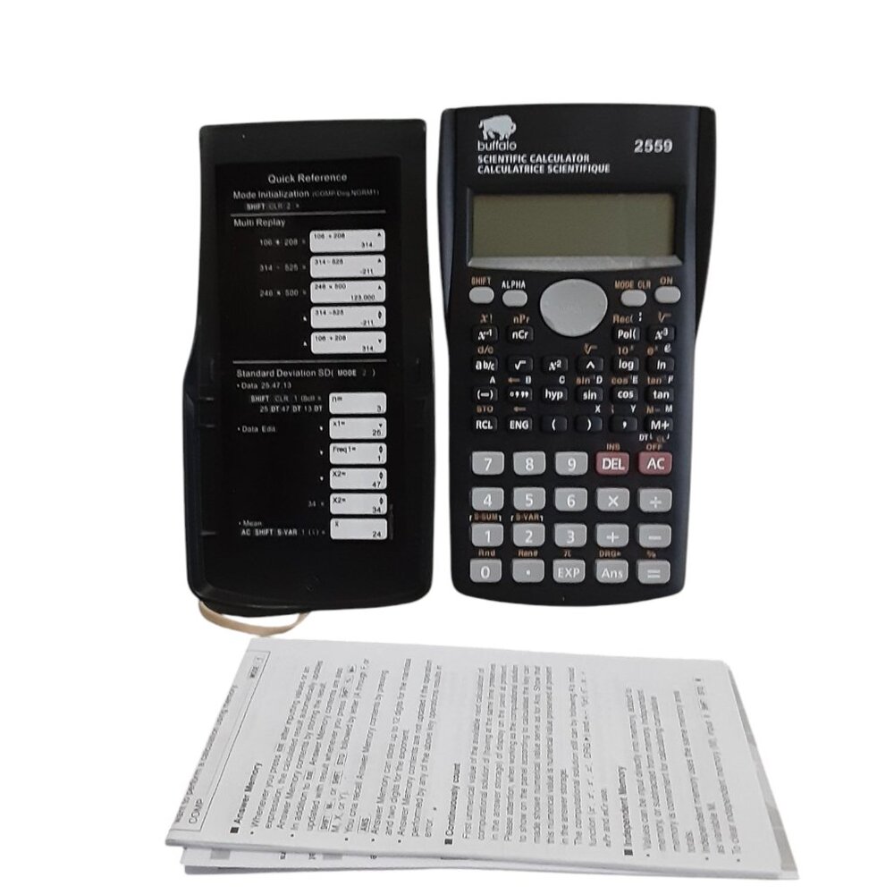 Buffalo Scientific Calculator Model 2559 LCD 240 Functions w/Cover Never Used